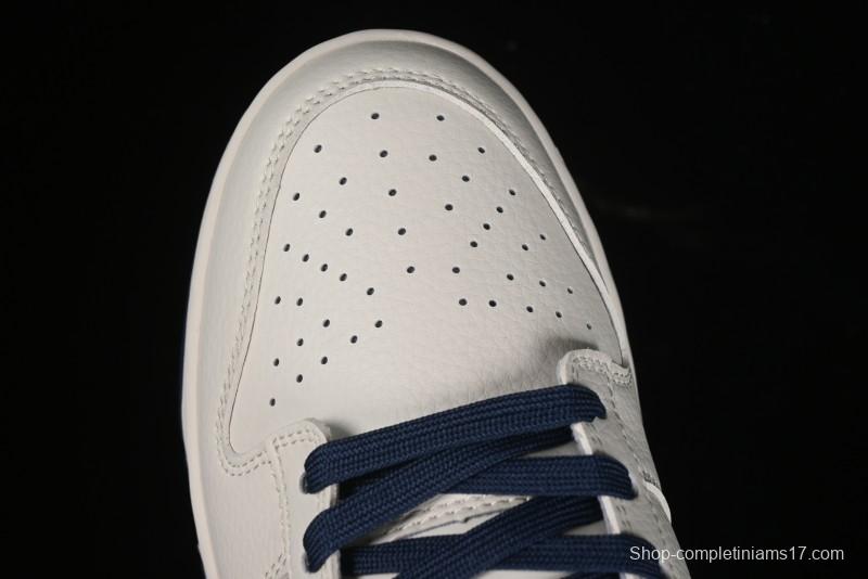 Nike SB Dunk Low Stussy Collaboration - Off White with Big Blue Swoosh Anniversary High-End Custom Low-Top Casual Skate Shoes - XY1688-009