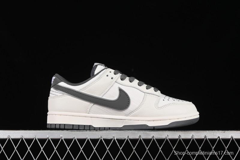 Nike SB Dunk Low Violent Bear Collaboration - Woven Grey Check Anniversary Custom Low-Top Casual Sneakers - KK1888-004