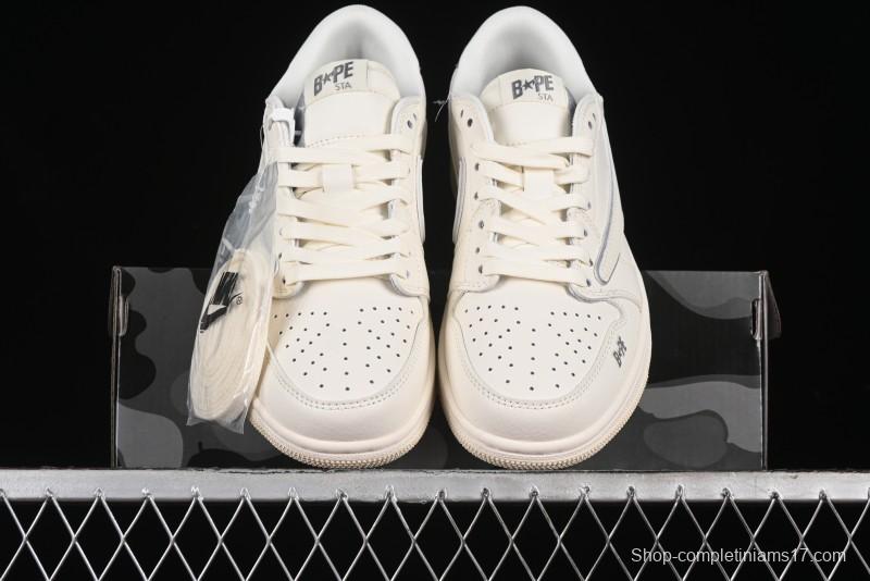 Nike Travis Scott x Fragment Design x Air Jordan 1 Low OG SP AJ1 Bape Collaboration - LJ5188-012