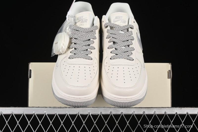 Nike Air Force 1 '07 Low QR Code Light Grey Starry Casual Sneakers - CU1836-963