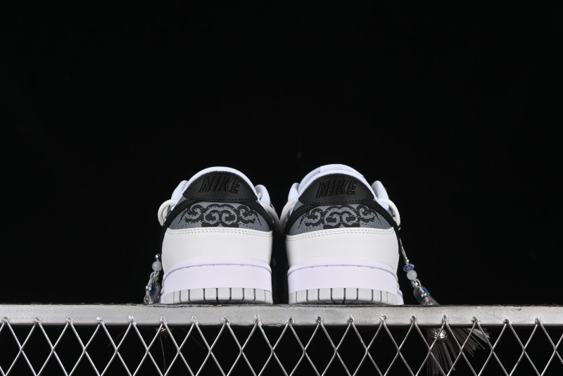 Nike Dunk Low CNY Year of the Dragon Limited Edition SB Lace-Up Casual Sneakers with Silver-White Design - DV0831-101