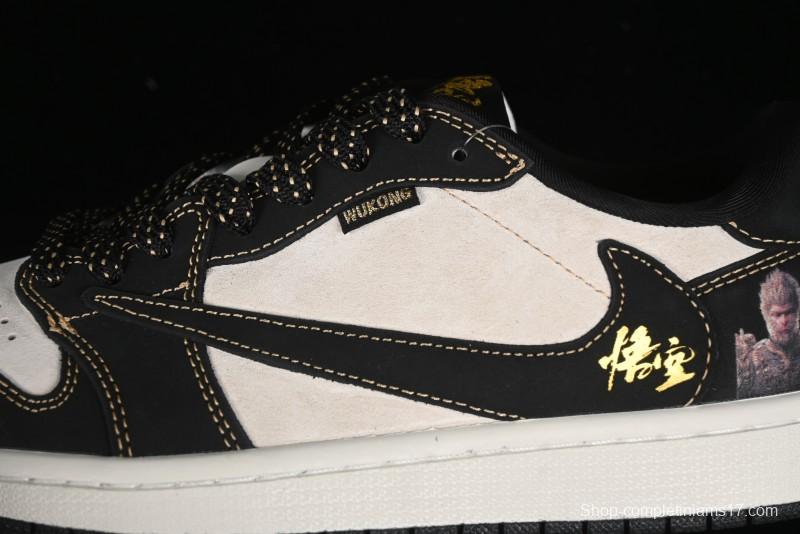 Nike Travis Scott x Fragment Design x Air Jordan 1 Low OG SP AJ1 Black Wukong Collaboration - CH6336-012