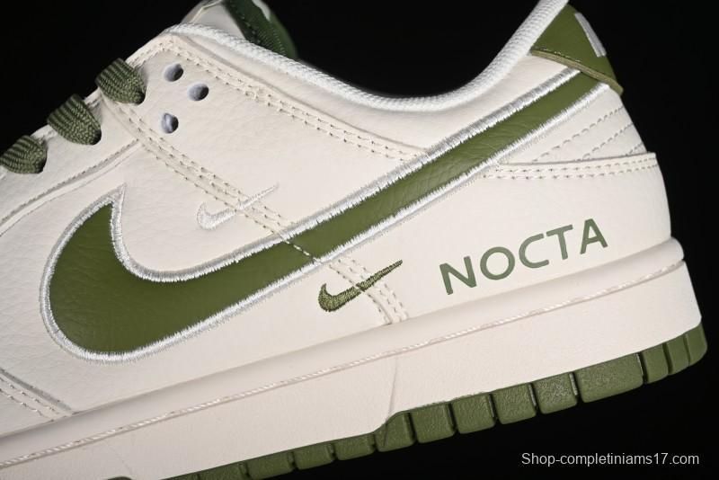 Nike SB Dunk Low NOCTA Anniversary Customized Low-Top Casual Sneakers with White and Green Swoosh - DQ1098-388