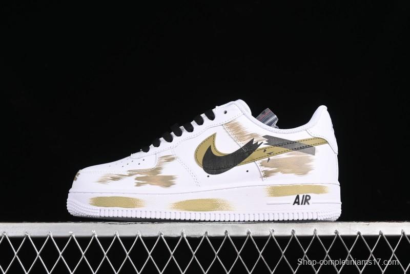 Nike Air Force 1 '07 Low Casual Sneakers with Anime-Inspired Hand-Painted Design and Triple Swoosh Shadow - CW2288-111