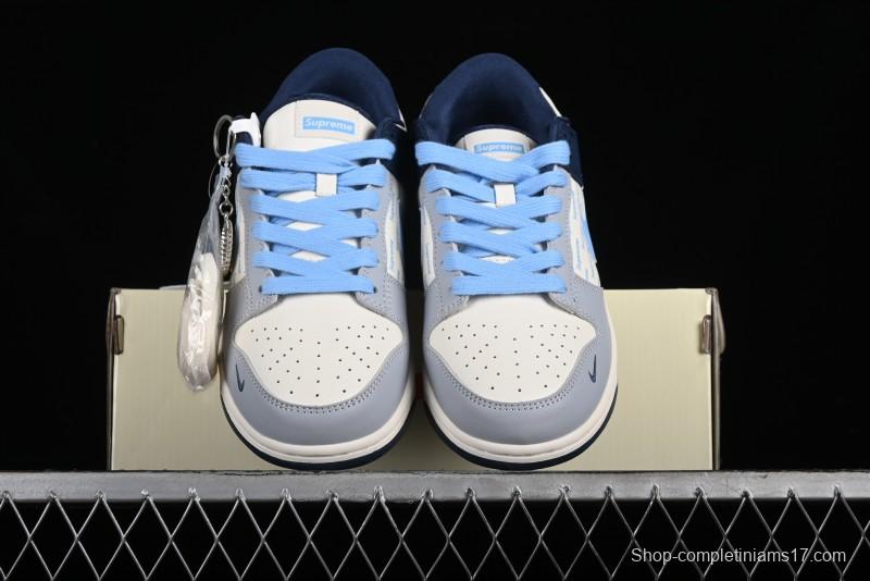 Nike SB Dunk Low Supreme Collaboration - Anniversary Edition High-End Custom Low-Top Casual Skate Shoes - CF3688-009