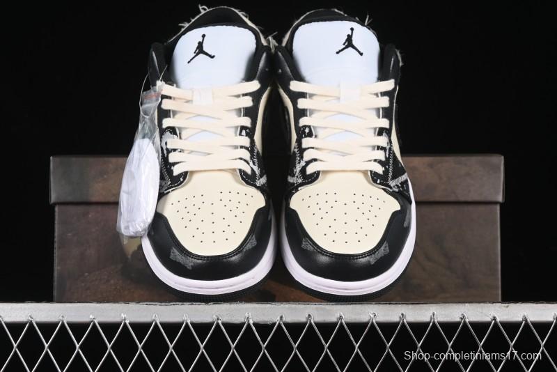 Nike Air Jordan 1 Low AJ1 Panda Prank Universe Exploration Custom Casual Sneakers - 553558-132