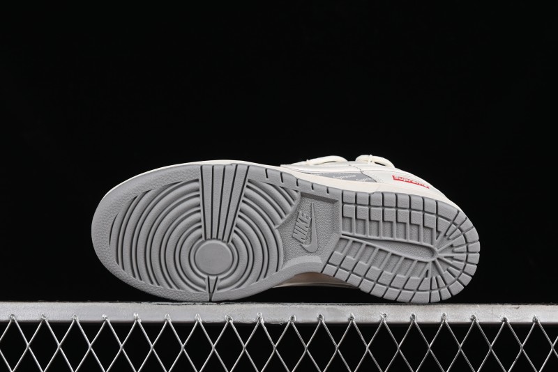 Nike SB Dunk Low Supreme Collaboration - Beige White Fox Lettering Anniversary High-End Custom Low-Top Casual Skate Shoes - JJ5688-106