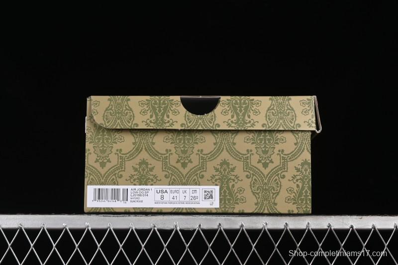 Nike Travis Scott x Fragment Design x Air Jordan 1 Low OG SP AJ1 Gucci Collaboration - White Low-Top Casual Sneakers LJ5188-014