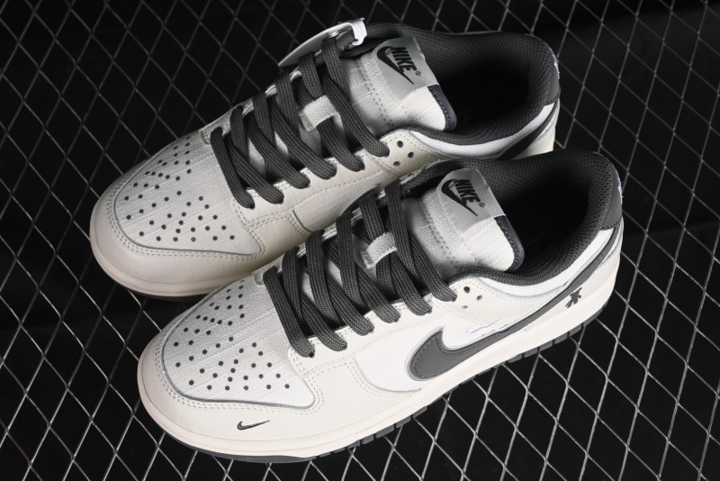Nike SB Dunk Low Violent Bear Collaboration - Woven Grey Check Anniversary Custom Low-Top Casual Sneakers - KK1888-004