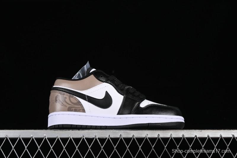 Nike Air Jordan 1 Low Retro Basketball Shoes in Mocha Colorway - 553558-132