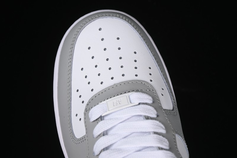 Nike Air Force 1 '07 Low White Grey Black Double Swoosh Casual Sneakers - DY8899-001