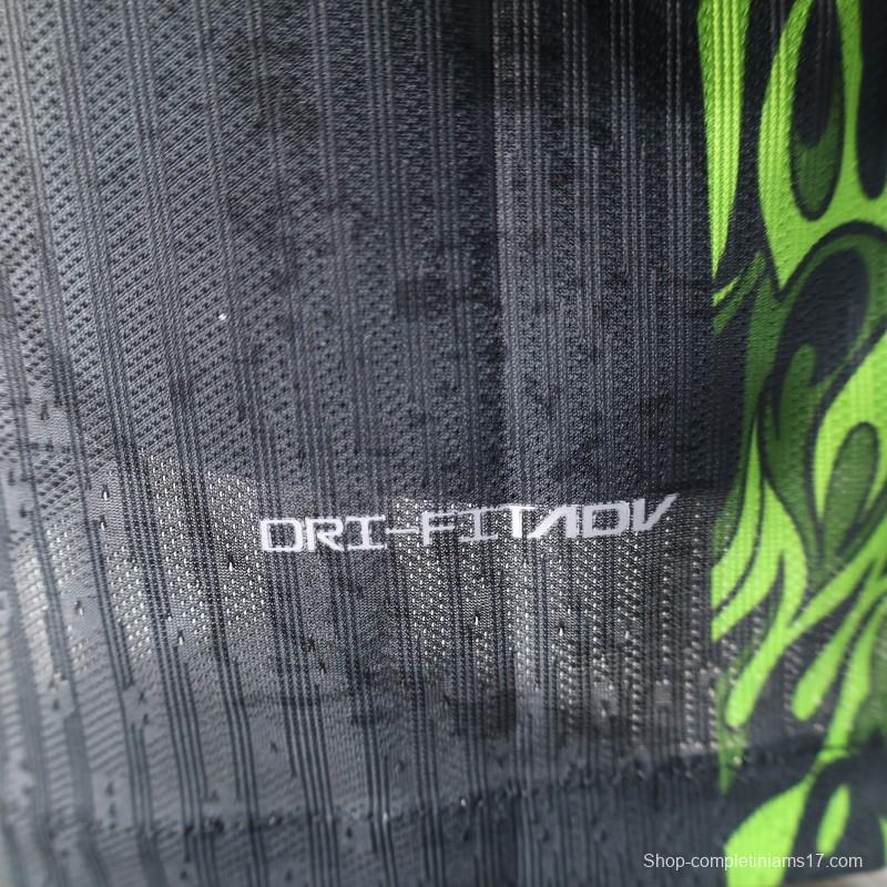 Player Version 2025 Brazil Dark Grey with Neon Green Flame Jersey