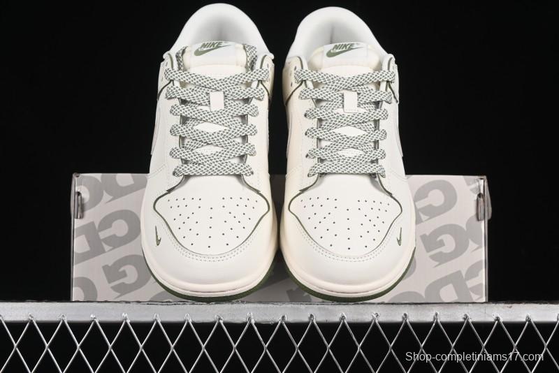 Nike SB Dunk Low Supreme The North Face Collaboration - Beige Green Reflective Swoosh Anniversary Custom Edition Low-Top Casual Skate Shoes - XX2025-638