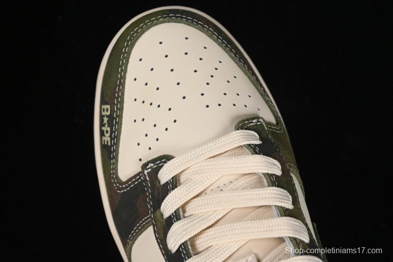 Nike SB Dunk Low Bape Collaboration - Jungle Camouflage Anniversary Custom Low-Top Casual Skate Shoes - CH6336-230