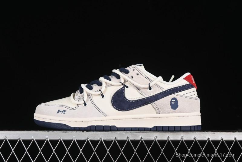 Nike SB Dunk Low BAPE Collaboration - Strap Blue Swoosh Anniversary Customized Low-Top Casual Sneakers SJ2068-298