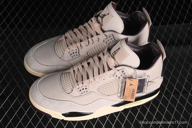 Nike A Ma Maniere x Air Jordan 4 Retro "Fossil Stone" Sneakers - FZ4810-200