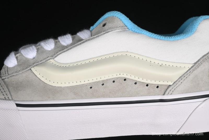 Vans Knu Skool Low-Top Retro Casual Vulcanized Slip-On Shoes in Grey Blue - VN000D6CCCZ