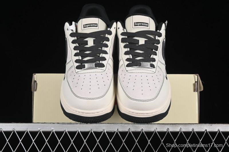 Nike Air Force 1 '07 Low Supreme Collaboration - Beige Grey Pigskin Low-Top Casual Sneakers - XZ6188-018