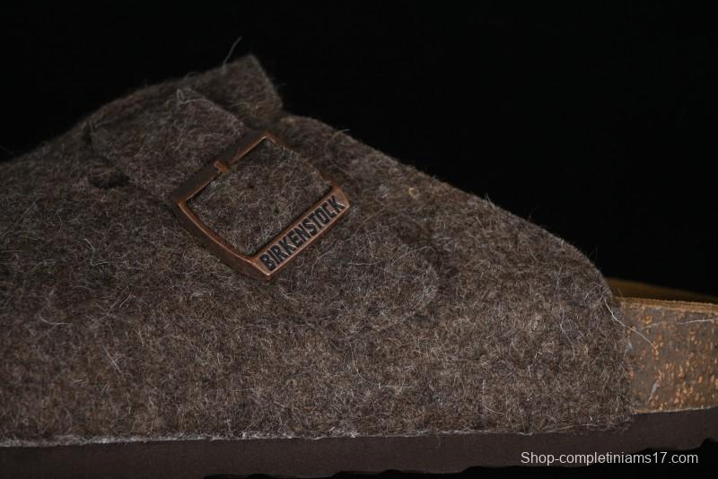 Birkenstock Half-Fur Slide Sandals with Wool Lining - G.D4