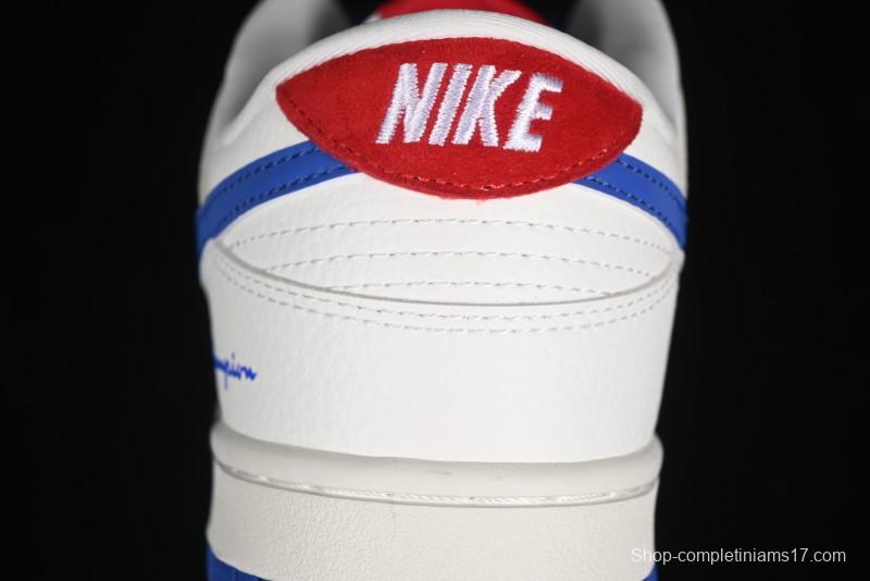 Nike SB Dunk Low Champion Collaboration - Blue Swoosh Anniversary Custom Low-Top Casual Skate Shoes - KK1333-001