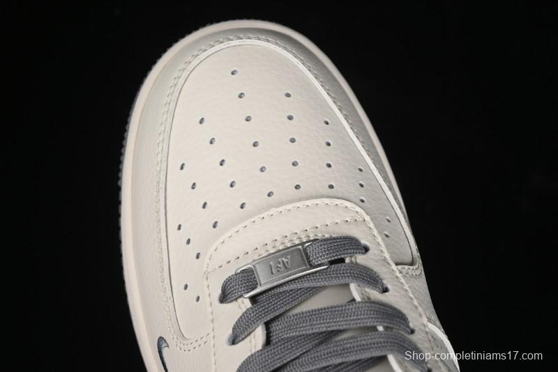 Nike Air Force 1 '07 Low Stussy Collaboration - English Beige Grey Red Low-Top Casual Sneakers - XZ3318-567