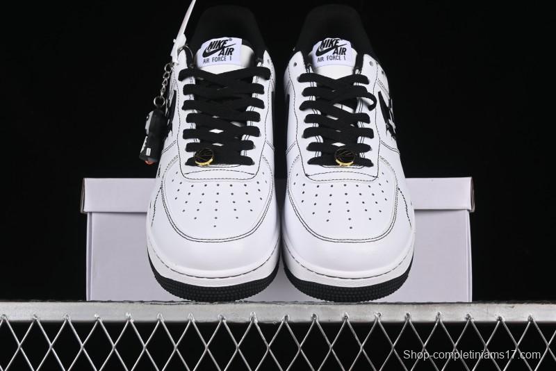 Nike Air Force 1 '07 Low Casual Sneakers with Black and White Hand-Drawn Anime Design - CT2585-100