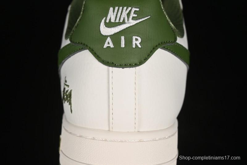 Nike Air Force 1'07 Low Stussy Collaboration - White Mint Green Low-Top Casual Sneakers - XZ3328-003