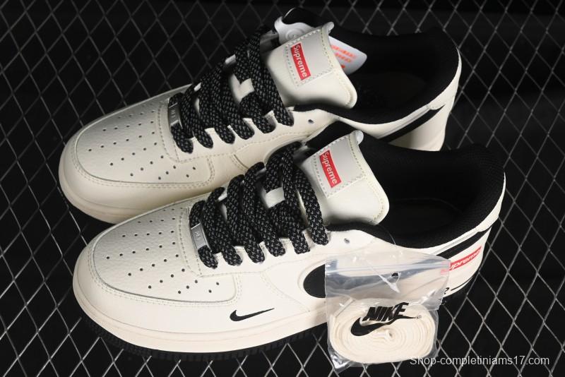Nike Air Force 1 '07 Low Supreme Collaboration - Beige Black Starry Sneakers - XZ6188-013