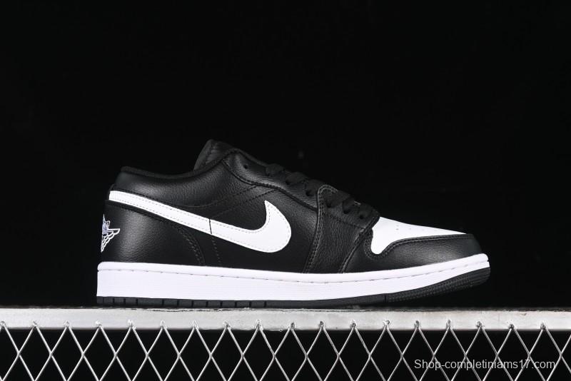 Nike Air Jordan 1 Low Retro Basketball Shoes in Black and White - 553558-043