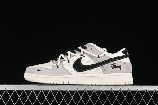 Nike SB Dunk Low Stussy Bandana Black Swoosh Anniversary Custom Low-Top Casual Skate Shoes - SJ2068-306