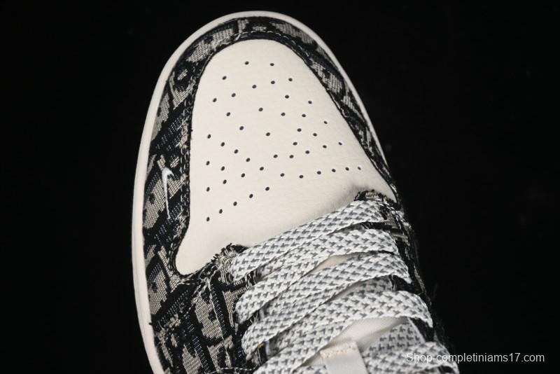 Nike Air Jordan 1 Low AJ1 Dior Collaboration - White Black Red Label Retro Basketball Shoes - SJ9950-036