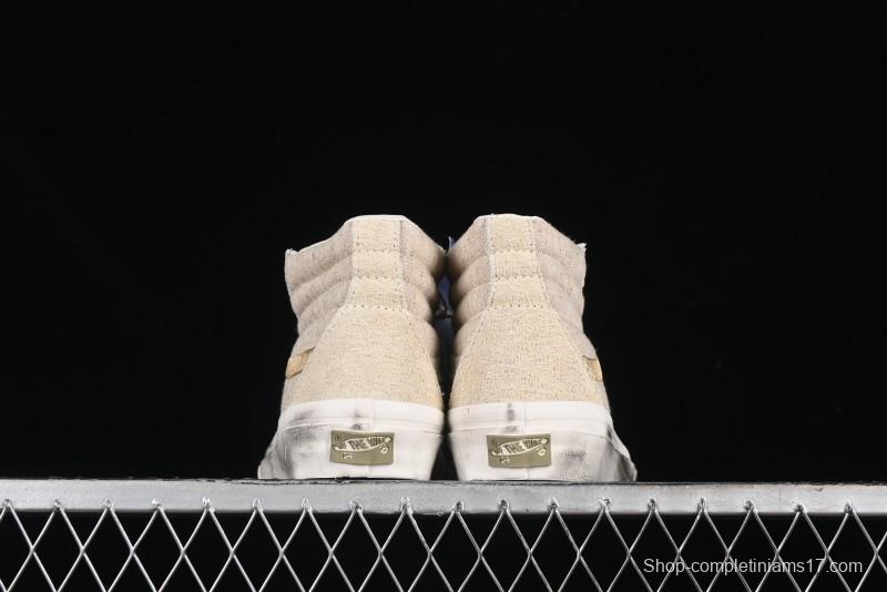 Vans Notre Premium Sk8-Hi High-Top Skate Shoes with Upgraded Suede and Linen Materials - VN000CR0BWQ