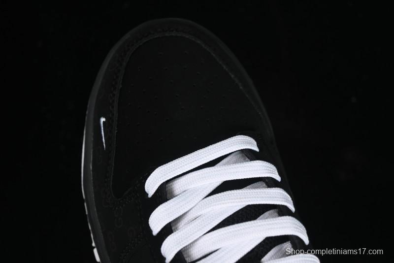 Nike SB Dunk Low Gucci Collaboration Dark Floral Pattern Anniversary Custom Low-Top Casual Sneakers - FC1688-140