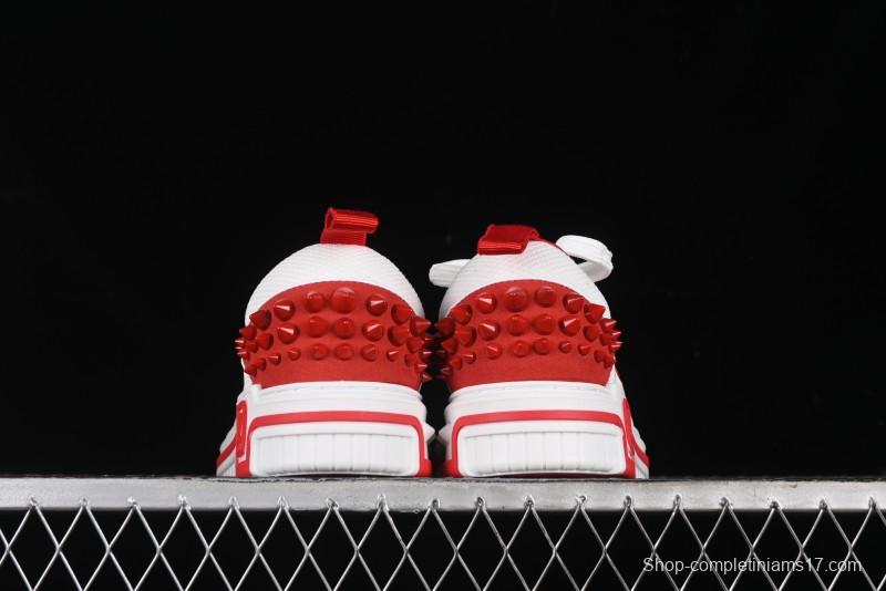 Christian Louboutin Astroloubi Comfortable Fashion Low-Top Sneakers White Red - X.D4