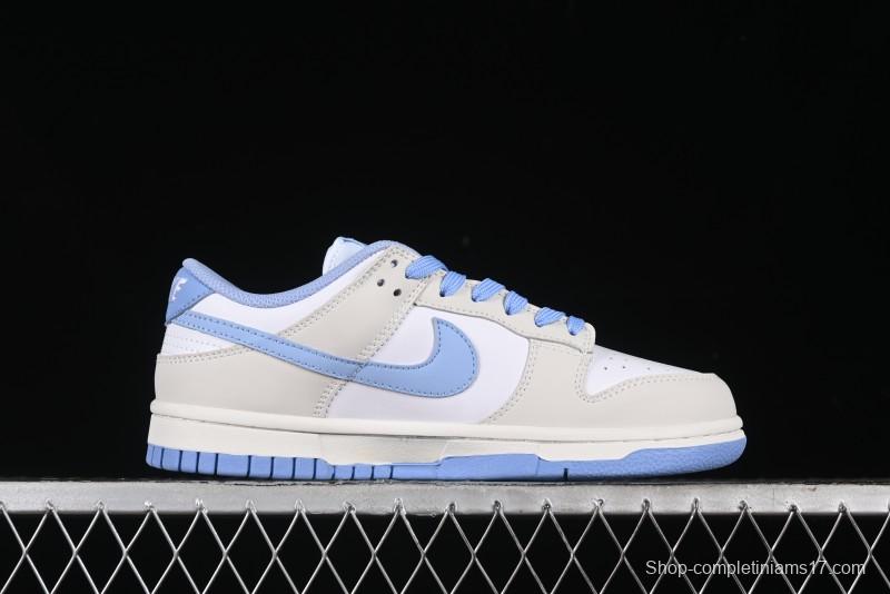 Nike SB Dunk Low Saint Laurent Series - White Grey Blue Swoosh Anniversary High-End Custom Low-Top Casual Sneakers - GF2409-168