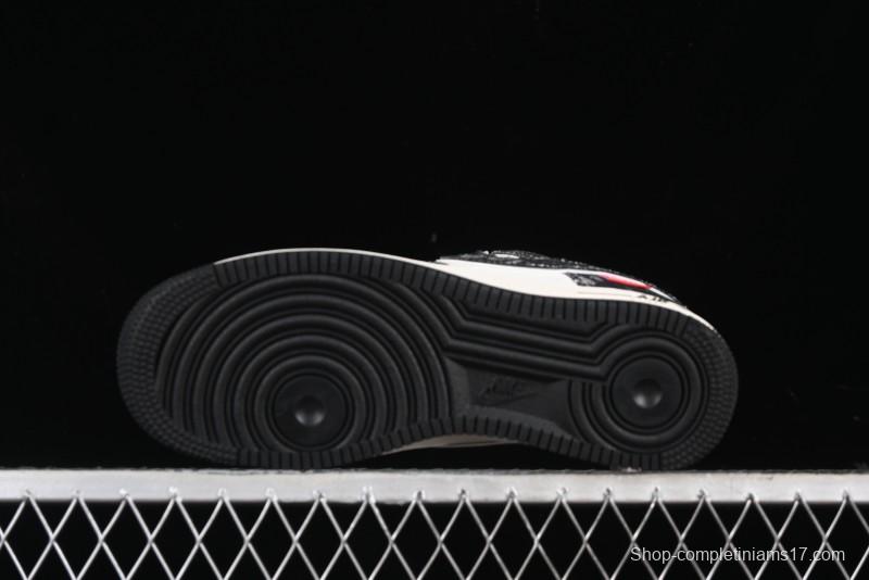 Nike Air Force 1 '07 Low Levi's Collaboration Double Swoosh Beige Black Casual Sneakers - SJ6698-001