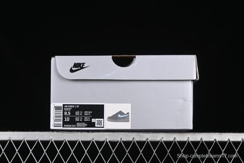 Nike Air Force 1 '07 Low Cleanfit Custom Official Bestseller Black Blue Starry Sky Full Diamond Casual Sneakers - ZH0316-042
