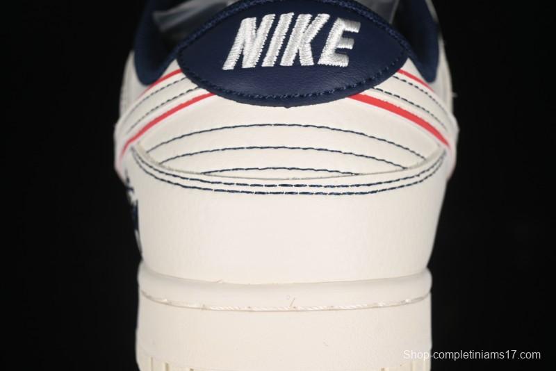 Nike SB Dunk Low Stussy Collaboration - Black Red Bunny Anniversary Custom Low-Top Casual Sneakers - XY1688-012