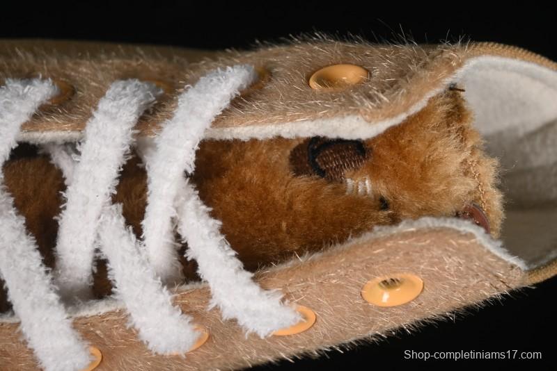 Converse Zoo Happy Pets Series High-Top Plush Lined Casual Sneakers for Autumn Winter - A12766C