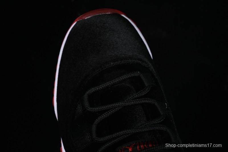 Nike Air Jordan 11 Retro "Bred Velvet" Basketball Shoes with Velvet Overlay - DB5457-061