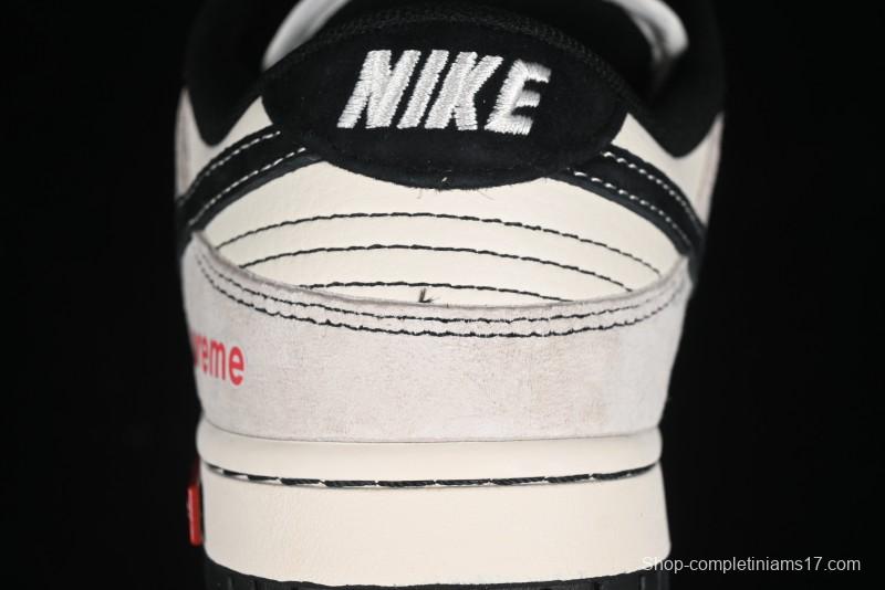 Nike SB Dunk Low SUP Collaboration - Gray White Black Swoosh Anniversary High-End Custom Low-Top Casual Skate Shoes - MM1089-019