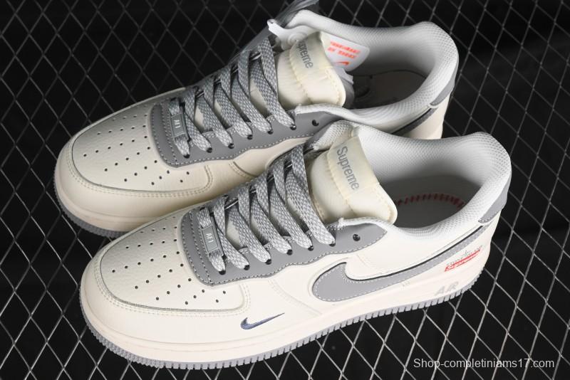 Nike Air Force 1 '07 Low Stone Island Supreme Collaboration Off-White Star Grey Low-Top Casual Sneakers - BB1616-303