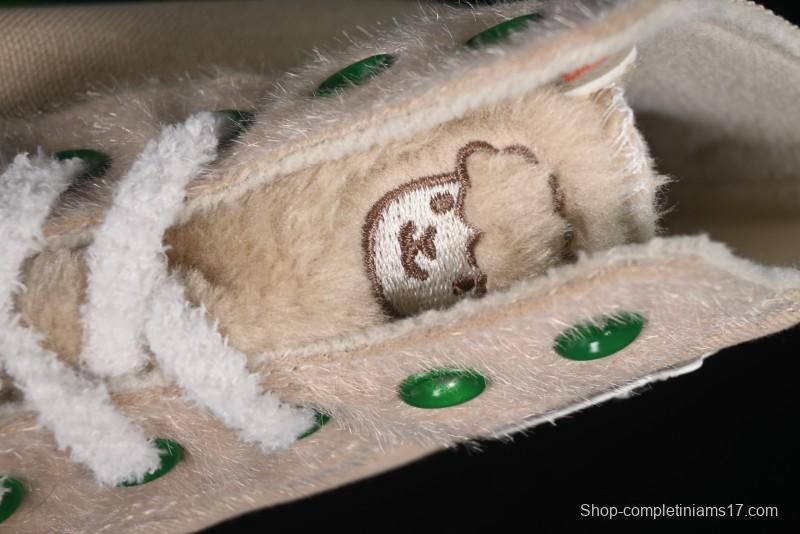 Converse Zoo Happy Pets Series High-Top Casual Sneakers with Plush Lining for Autumn Winter - A12768C