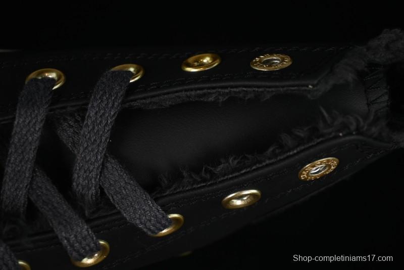 Converse Chuck 1970s Winter Waterproof Leather High-Top Sneakers with Gold Eyelets and Fleece Lining - A12444C