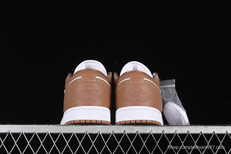 Nike Air Jordan 1 Low AJ1 White Tan Low-Top Casual Sneakers - DC0774-202