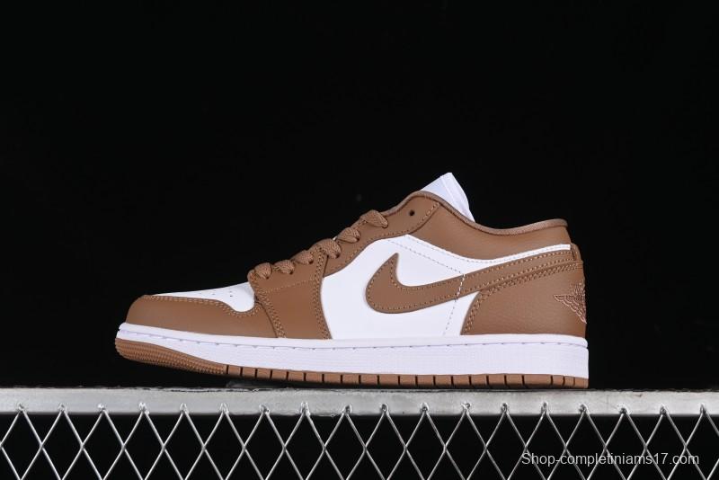Nike Air Jordan 1 Low AJ1 White Tan Low Top Casual Sneakers - DC0774-202
