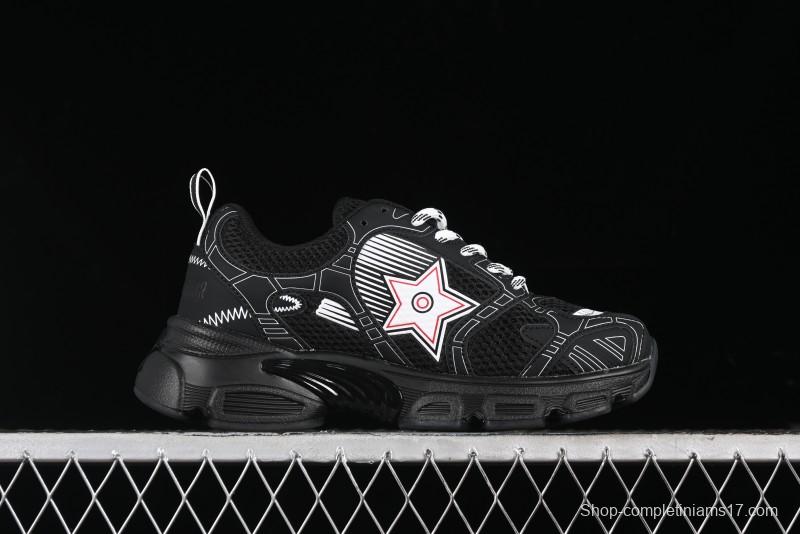 Dior Chrono Round Toe Lace-Up Lifestyle Casual Running Sneakers - 6865 WHITE BLACK