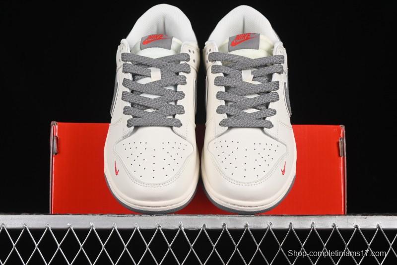 Nike SB Dunk Low Supreme Collaboration - Beige Canvas Swoosh Anniversary High-End Custom Low-Top Casual Sneakers - XX2025-108