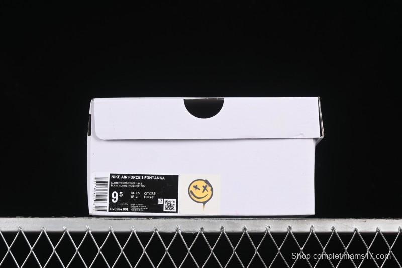 Nike Air Force 1 Fontanka Custom Graffiti Low-Top Casual Sneakers with Deconstructed Dual Laces - DV6984-001