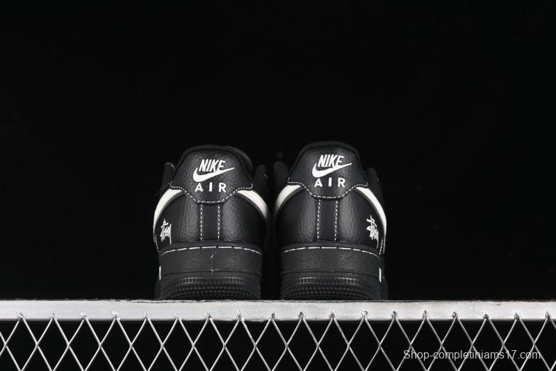Nike Air Force 1 '07 Low Stussy Collaboration - Samurai Black Low-Top Casual Sneakers - XZ6188-969